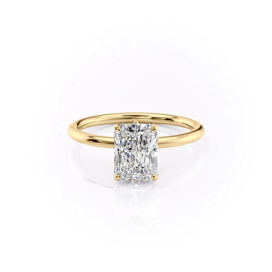 The Luna Set With A 2.5 Carat Radiant Lab Diamond