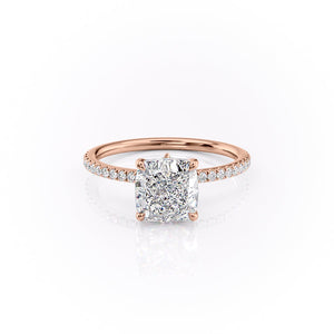 The Pave Luna Set With A 1.5 Carat Cushion Lab Diamond