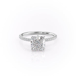 The Pave Luna Set With A 1 Carat Cushion Lab Diamond