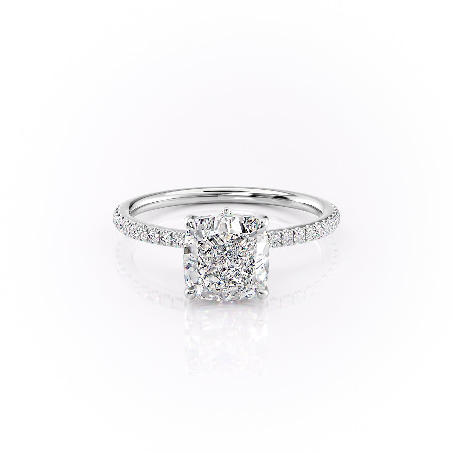 The Pave Luna Set With A 2 Carat Cushion Lab Diamond