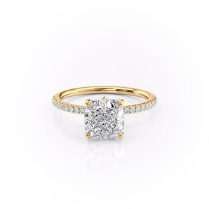 The Pave Luna Set With A 1.5 Carat Cushion Lab Diamond