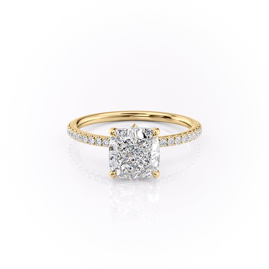 The Pave Luna Set With A 3 Carat Cushion Lab Diamond