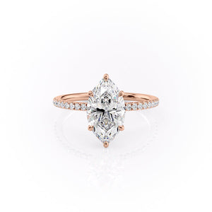 The Pave Luna Set With A 4 Carat Marquise Moissanite