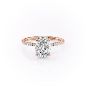 The Pave Luna Set With A 3 Carat Oval Moissanite