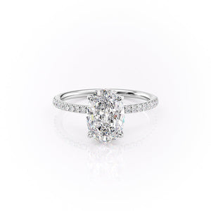 The Pave Luna Set With A 4 Carat Oval Moissanite