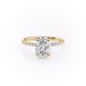The Pave Luna Set With A 3 Carat Oval Lab Diamond