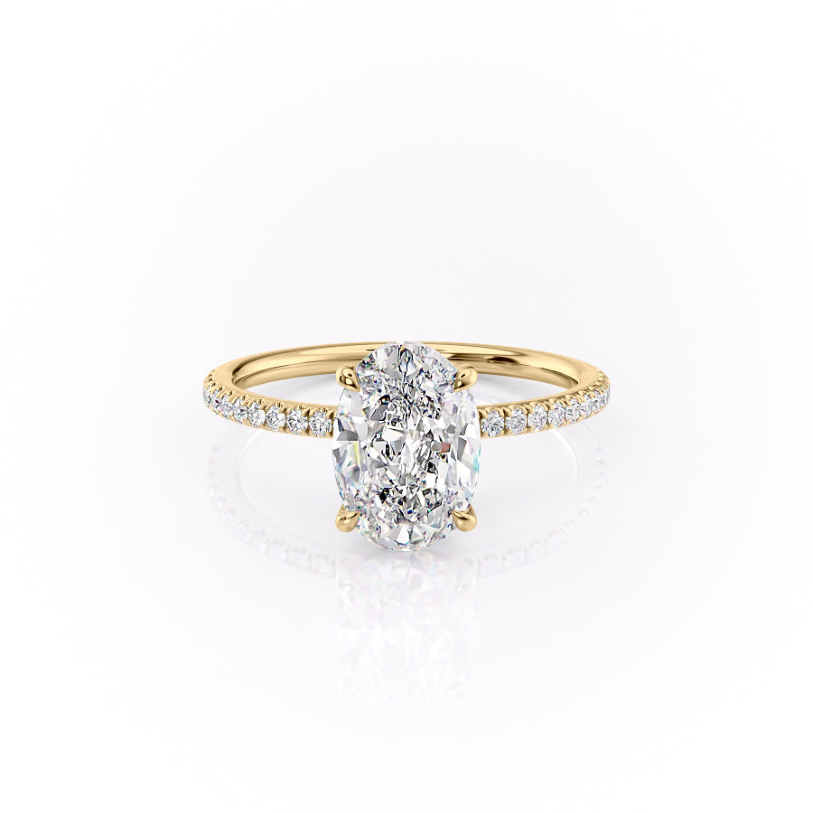 The Pave Luna Set With A 2.5 Carat Oval Lab Diamond
