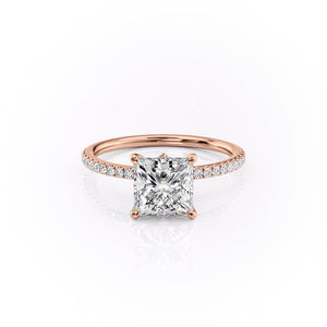 The Pave Luna Set With A 2 Carat Princess Moissanite