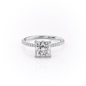 The Pave Luna Set With A 2 Carat Princess Lab Diamond