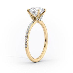 The Pave Luna Set With A 2 Carat Cushion Lab Diamond