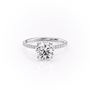 The Pave Luna Set With A 3 Carat Round Moissanite