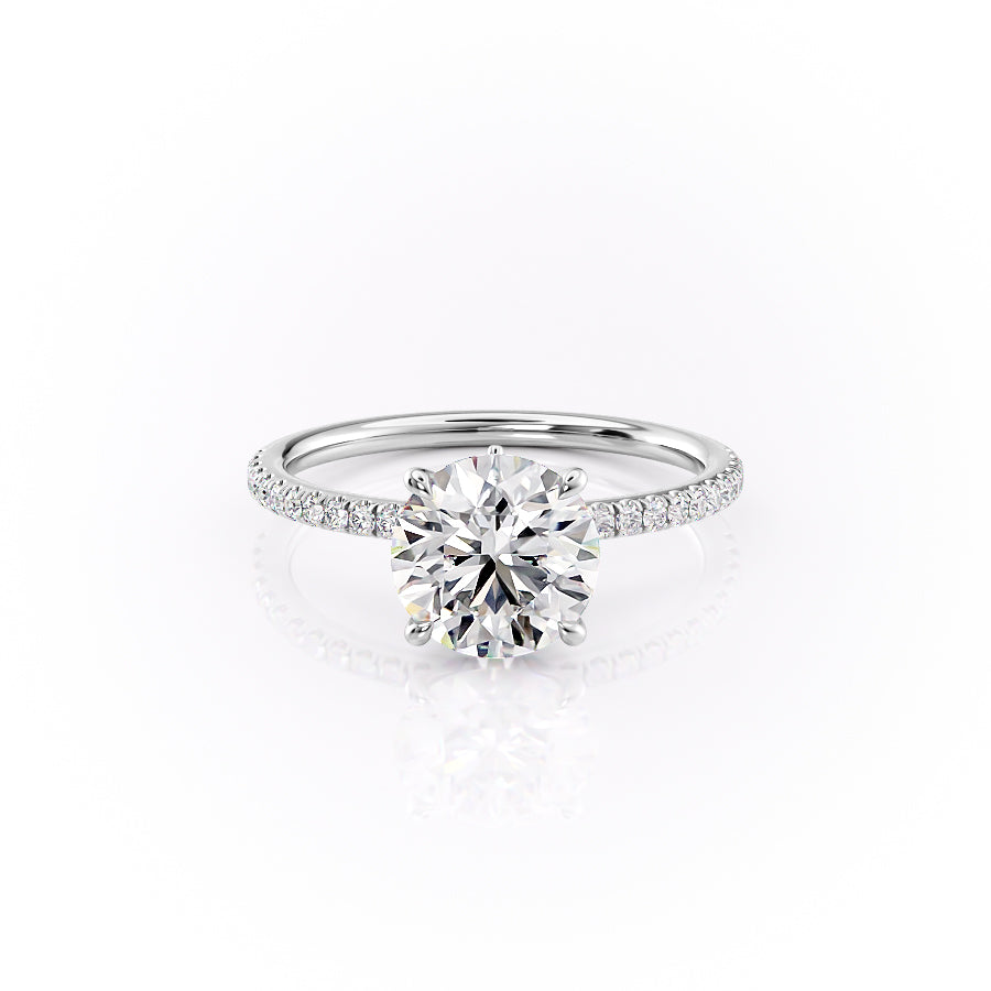 The Pave Luna Set With A 2.5 Carat Round Lab Diamond