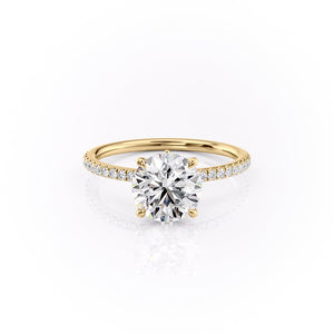The Pave Luna Set With A 1 Carat Round Moissanite