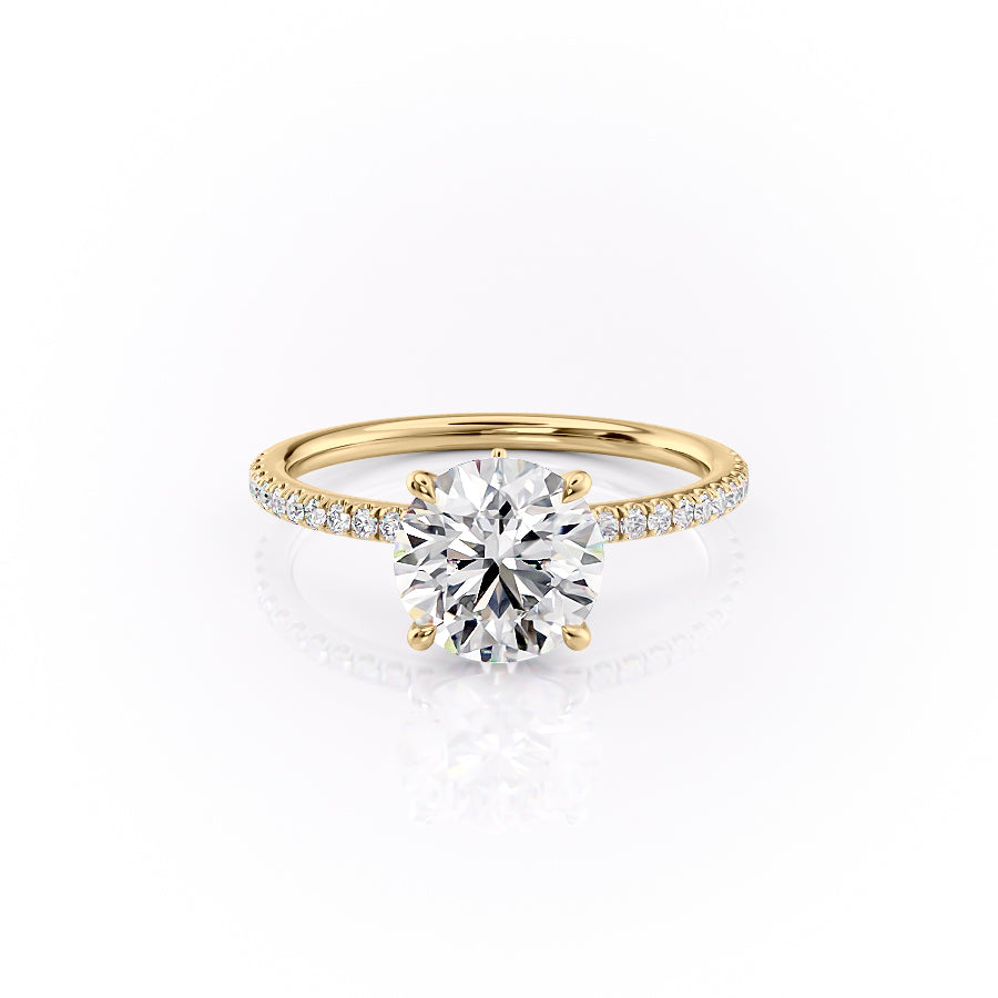 The Pave Luna Set With A 3 Carat Round Lab Diamond