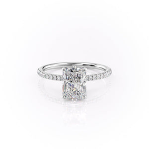 The Pave Luna Set With A 1 Carat Radiant Moissanite