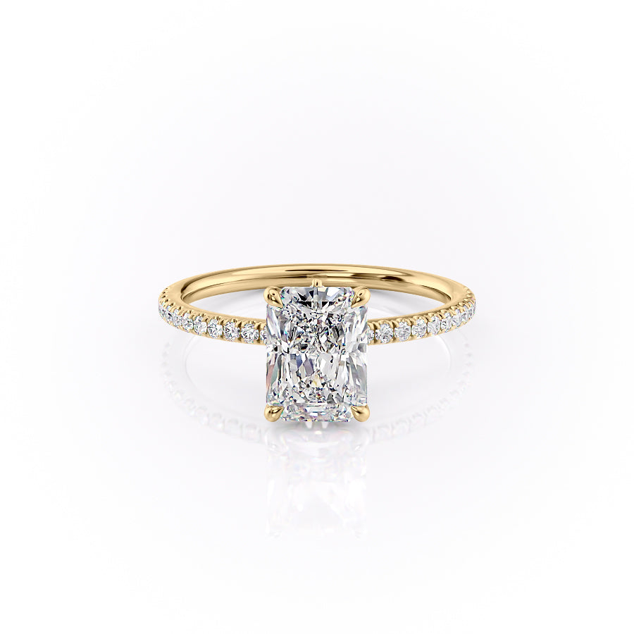 The Pave Luna Set With A 1 Carat Radiant Lab Diamond