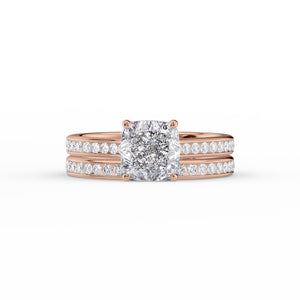 The Cameron Set With A 3 Carat Cushion Moissanite