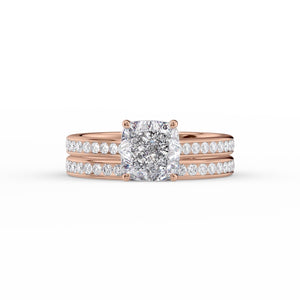 The Cameron Set With A 1.5 Carat Cushion Lab Diamond