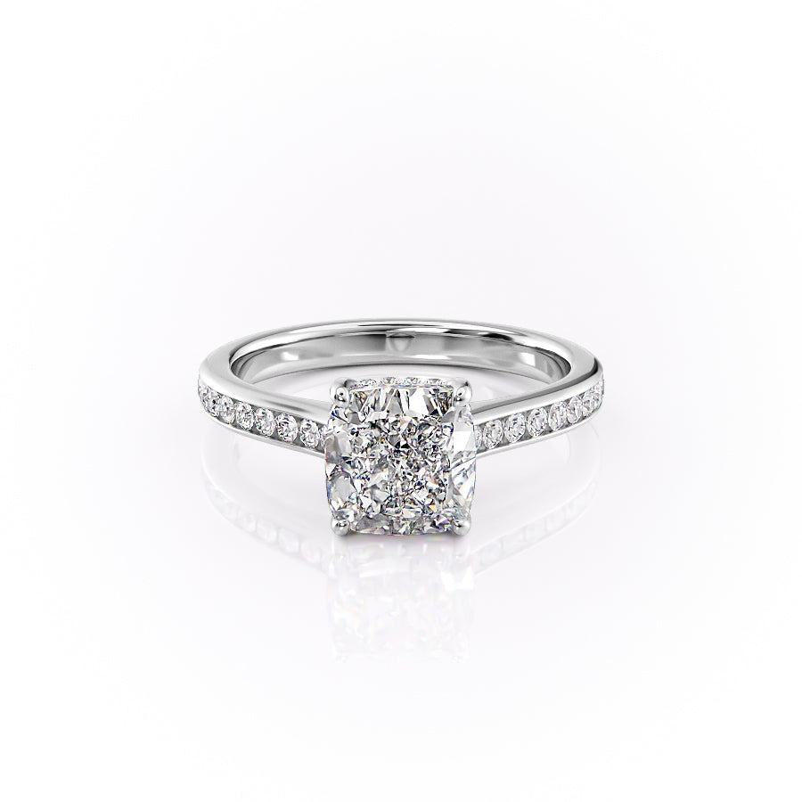 The Cameron Set With A 1 Carat Cushion Moissanite