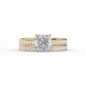 The Cameron Set With A 5 Carat Cushion Moissanite