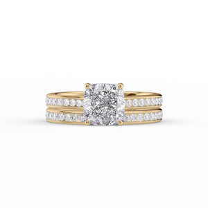 The Cameron Set With A 2.5 Carat Cushion Lab Diamond