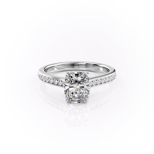 The Cameron Set With A 1.5 Carat Elongated Cushion Moissanite