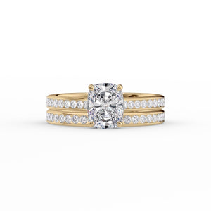 The Cameron Set With A 2.5 Carat Elongated Cushion Lab Diamond
