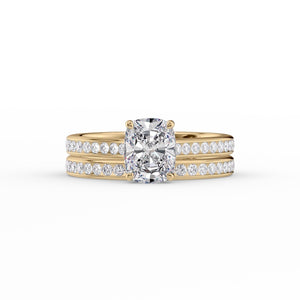 The Cameron Set With A 4 Carat Elongated Cushion Moissanite