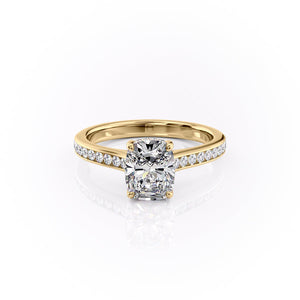 The Cameron Set With A 4 Carat Elongated Cushion Moissanite