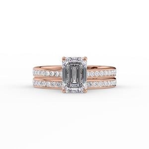 The Cameron Set With A 5 Carat Emerald Moissanite