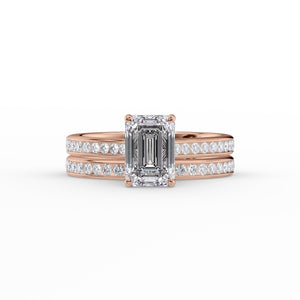 The Cameron Set With A 4.5 Carat Emerald Moissanite