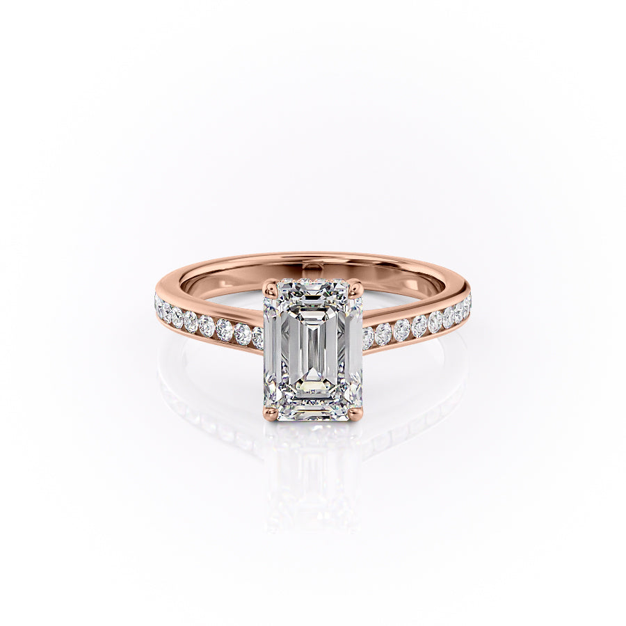 The Cameron Set With A 2 Carat Emerald Lab Diamond