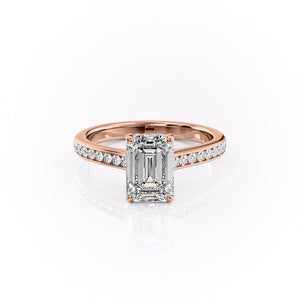 The Cameron Set With A 2 Carat Emerald Lab Diamond