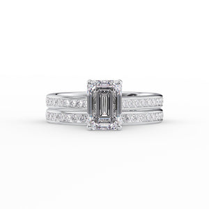 The Cameron Set With A 4 Carat Emerald Moissanite