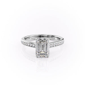 The Cameron Set With A 2.5 Carat Emerald Lab Diamond