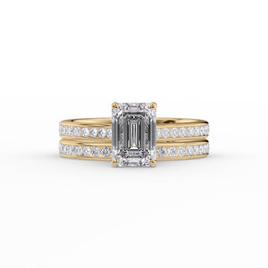 The Cameron Set With A 4 Carat Emerald Moissanite