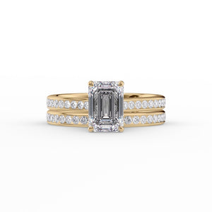 The Cameron Set With A 1.5 Carat Emerald Lab Diamond