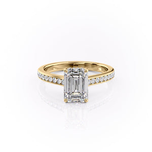 The Cameron Set With A 2 Carat Emerald Lab Diamond