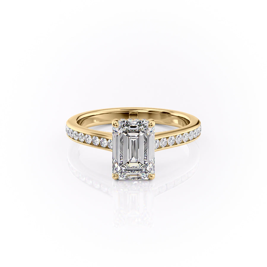 The Cameron Set With A 4.5 Carat Emerald Moissanite