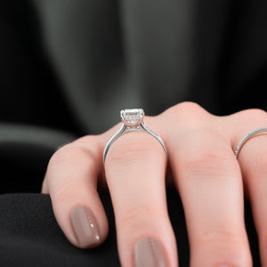 The Cameron Set With A 4 Carat Emerald Moissanite