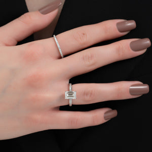 The Cameron Set With A 4 Carat Emerald Moissanite