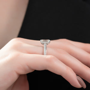 The Cameron Set With A 4 Carat Emerald Moissanite