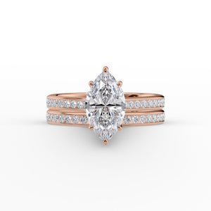 The Cameron Set With A 4 Carat Marquise Moissanite