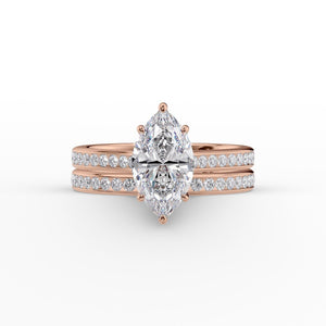 The Cameron Set With A 2 Carat Marquise Lab Diamond