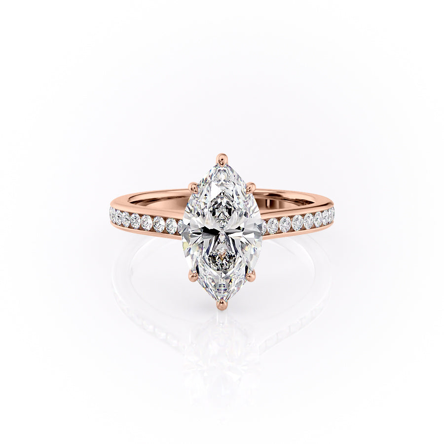 The Cameron Set With A 5 Carat Marquise Moissanite