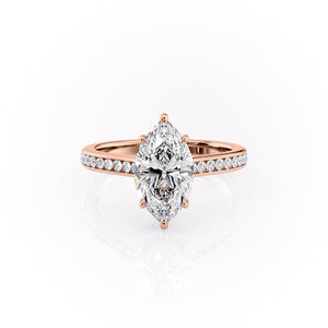 The Cameron Set With A 1 Carat Marquise Lab Diamond