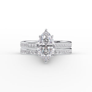 The Cameron Set With A 4 Carat Marquise Moissanite