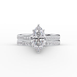The Cameron Set With A 1 Carat Marquise Lab Diamond