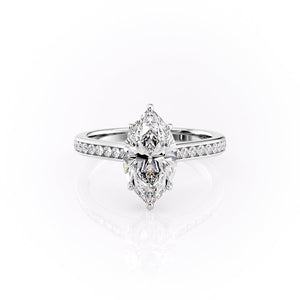The Cameron Set With A 4 Carat Marquise Moissanite