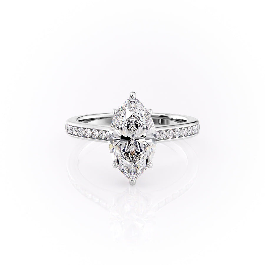 The Cameron Set With A 2 Carat Marquise Moissanite